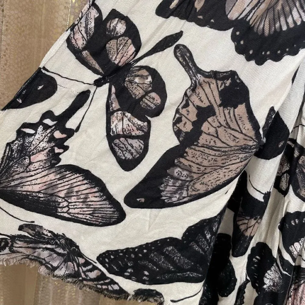 INC International Concepts Black Ivory Butterfly Moth Scarf‎